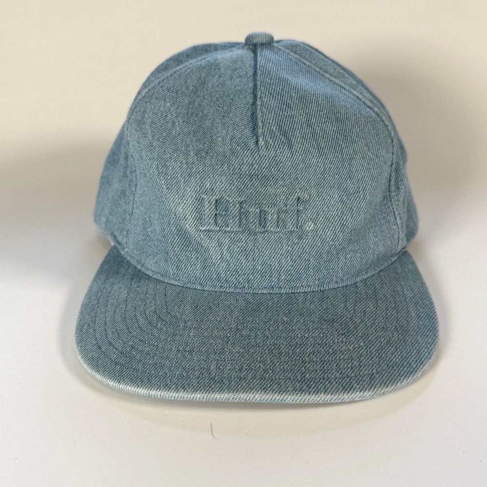 HUF Worldwide‎ Light Denim Strapback Dad Hat Blue Adjustable Raised Logo